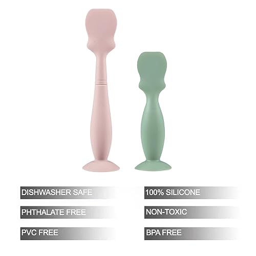 PandaEar 2 Pack Diaper Cream Spatula Applicator, Silicone Butt Spatula Baby Bum Brush, Diaper Cream Brushes for Babies Infants Newborn (Large Green, Small Pink) - Image 3