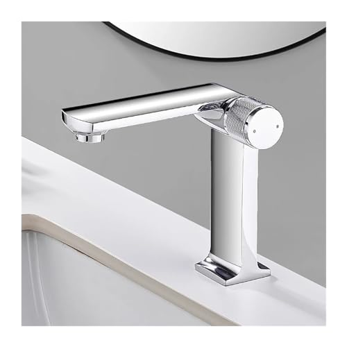 Robinet en laiton brossé de luxe pour lavabo de salle de bains chic