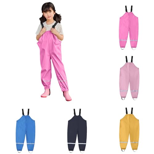 Toddler Water-Proof Rain Pant Boys Girls Dirty Proof Rain Trousers Kids Lightweight Reflective Rain Jumpsuits