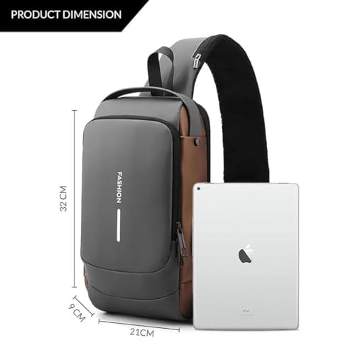 CAVALO Be Unique Waterproof Sling Bag Gray Grey Golden - Image 4