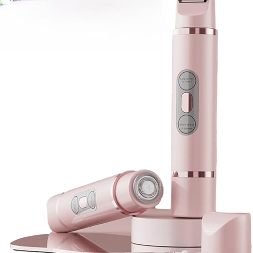 Qixfyze Comfort 2 in 1 Electric Lady Shaver, Bikini Pubic Hair Trimmer Women, Ipx7 Waterproof Wet & Dry Trim Pod 2.0 Dual Head Lady Shavers for Women for Bikini Underarms Legs Arms Body Face(Pink)