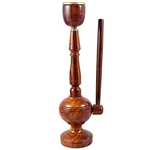 Abdul Handicrafts & Sons Old age Wooden Hookah showpiece for gift / for