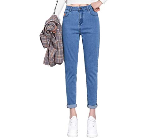 Lazutom Women Vintage Jeans High Waisted Stretchy Boyfriend Jeans (UK 24, Light Blue)