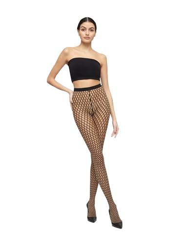 Wolford Sylvie Tights For Women Pantyhose Hosiery Stocking Contemporary High-Impact Lattice Net Pattern & Sheer-Opaque Finish