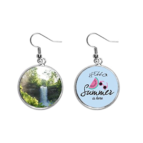 Pendientes de sandía estilo paisaje forestal con diseño de cascada natural