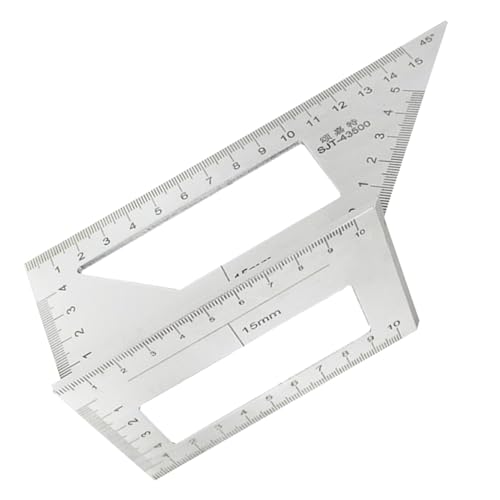 マイター三角定規 - 木工用高精度 45/90 度分度器 |正確なカットと角度を測定するための堅牢なレイアウト測定ツール、大工にとって不可欠な図面定規, 複数の角度を持つ正方形ツール、マイター三角定規