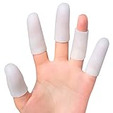 Sumifun Finger Covers, 10 PCS Gel Finger Sleeves for Arthritis, Trigger Finger Pain Relief, Silicone Finger Cushion for Basketball, Tennis, Baseball, Finger Gloves for Callus, Scald, Finger Tube