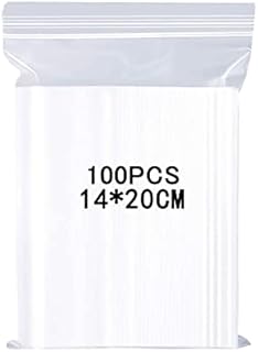 Miorkly 100pcs Plastic Bags(14*20cm) Poly Ziplock Bags Small Resealable Storage Pouches Grip Seal Bags,Good Sealing And Ductility, Reusable And Material Safety(Single-Side Thickness:0.05mm)