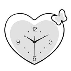 Heart Shape Wall Clock Acrylic Clock Decoration Decorative Silent Wall Art for Study Room Kitchen
