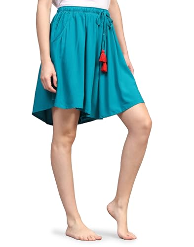 Image of B STORIES Women's Ultra-Soft Printed 100% Viscose Culotte Shorts | Soft Casual High Waist Lounge Shorts | Girls Ladies Stylish Quirky Casual Summer Beach Bottoms (S-XXL)