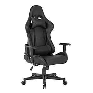 WV LeisureMaster Ergonomische gamingstoel dx Racer met hoofdsteun en lendenkussen, managersstoel van kunstleer…