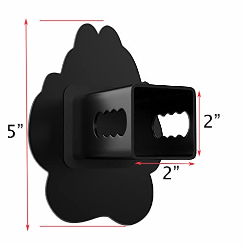 eVerHITCH K9 Dog Paw Print Flag Metal Trailer Hitch Cover Plug with Anti-Rattle Pin Bolt (Fits 2\" Receivers, Black) - Thumbnail 2