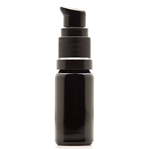 Infinity Jars 10 Ml (.34 Fl Oz) Black Ultraviolet Glass Push Pump Bottle #TOP10