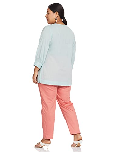 Image of Amazon Brand - Symbol Women Tapered Paper Bag Trousers (High Rise Ankle Length | with Self Fabric Belt) (Available in Plus Sizes)