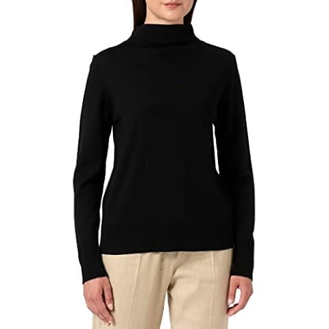 SELECTED FEMME Women's Slfmagda Sandra Ls Knit T-Neck B Noos Sweater, Black, XS Cover
