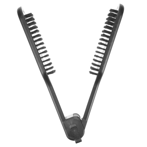 Healifty Cepillo Alisador de Cabello Negro Antiestático Pinza Resistente al Calor para Alisar y Peinar Cabello Rizado y Liso Herramienta de Peinado Profesional para Uso Diario y Viajes
