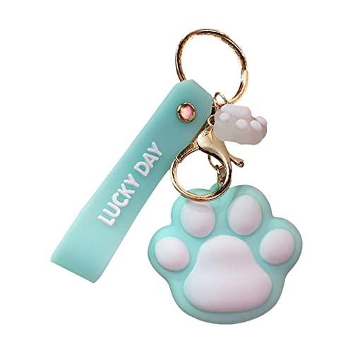 ペンダントキーホルダー|かわいい猫の足のキーホルダー、車のキーのための愛らしい子猫のキーリング、ハンドバッグのペンダント、ユニークな子猫の足のデザイン、利用可能な4色 Homechenのサムネイル