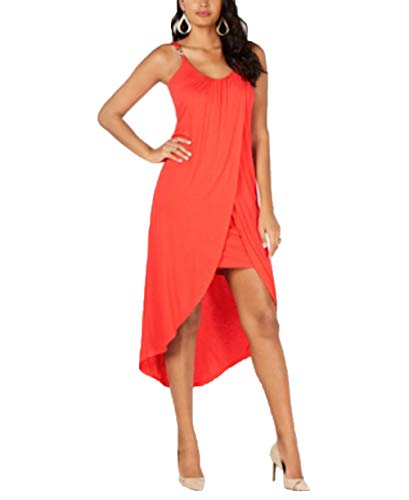 Thalia Sodi Embellished High-Low Dress (Rich Coral, L)