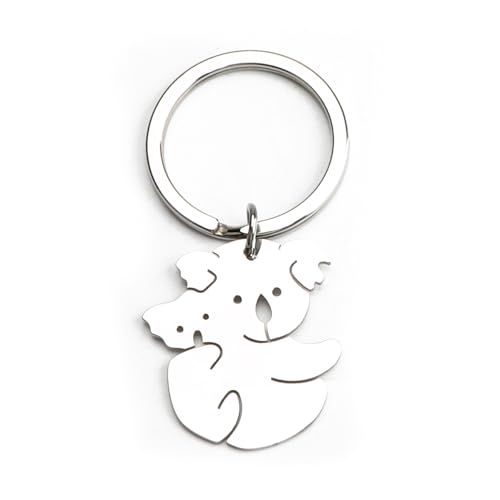 MUCOOS Koala - Porta-chaves com design oco de prata, design de animais, prata, S