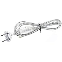 Cable cableado enchufe + interruptor transparente repuesto para lúmenes 1,5 m – cable cableado