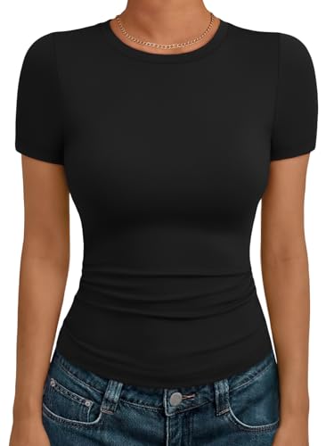 AUTOMET Women's Short Sleeve T-Shirt Basic Summer...