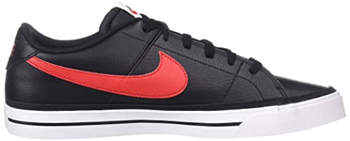 Image of Nike Men's Court Legacy Canvas Black /University RED-White Leather Tennis Shoe (CU4150-001)