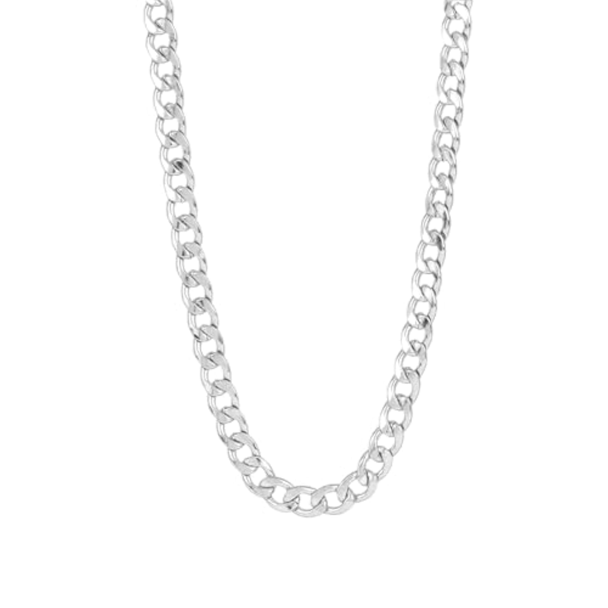 Men's Stylish Stainless Steel Silver Chain Necklace, Gift for Him