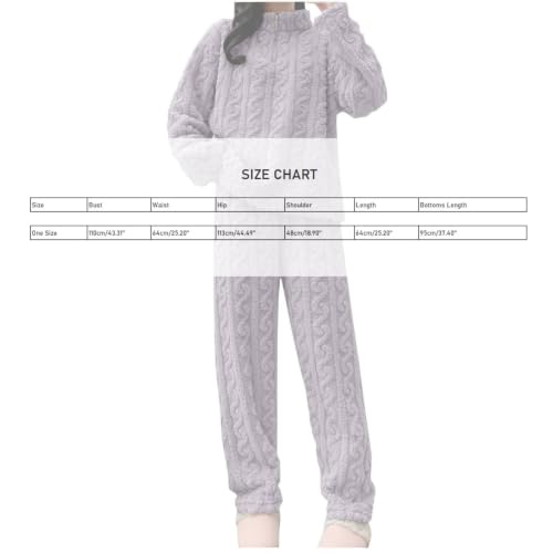 Womens Quarter Zip Flannel Pajamas Set 2031 Winter Warm Fuzzy Sleepwear - image 6