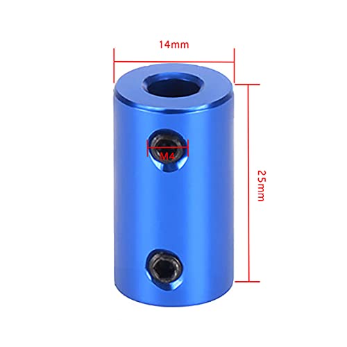 Aluminium Stijve Koppeling, Lichtblauw 8mm tot 8mm Schacht Stijve Koppeling Connectors Slijtvaste Koppelingen, 14x25mm, 2 Stks - Afbeelding 3