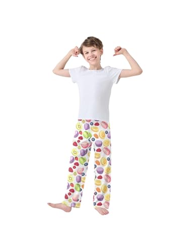 ZZKKO Colorful Macarons and Fruits Boys Pants for Kids Jogger Pants with Pockets S3