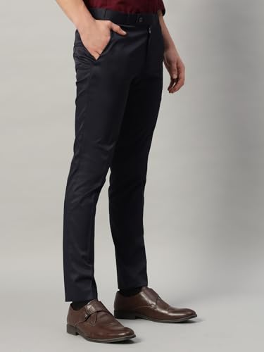 Image of Vogaan Formal Pant with Expandable Waist for Men | Men's Cotton Regular Fit Flat Front Pant for Party and Casual Wear