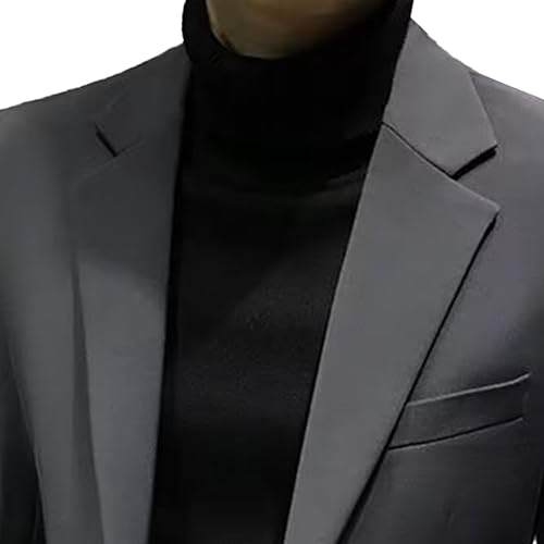 Mens Classic Business Blazer Jacket One Button Slim Fit Formal Suit Jacket Fashion Dress Coat for Wedding Prom3