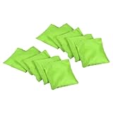 PATIKIL Cornhole Bean Bags, 10 Pack Canvas Sandbag for Carnival Outdoor Yard Party Hand Tossing Game, Green