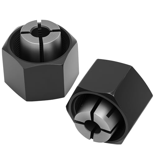 2Pcs 1/4 Inch Router Collet, Metal Compact Collet Chuck for DW621 DW616 DW616M/D/PK DW616P/S/SK Metal Collet Chuck Part Replacement for Router