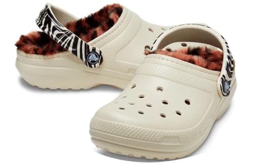 Image of Crocs Womens Men's and Women's Classic Lined Animal Print Clog | Fuzzy Slippers