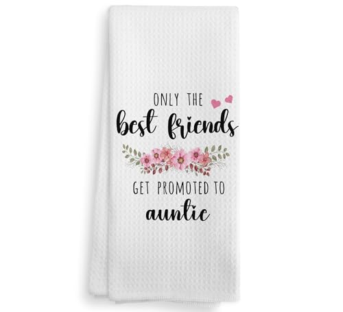 NOQL Promoted to Aunt Kitchen Towels, Aunt Gifts, for Aunt, Pregnancy Announcement for Aunt Friends, Auntie Drying Cloth Hand Towels Tea Towels for Bathroom Kitchen, 16×24 Inches, Small