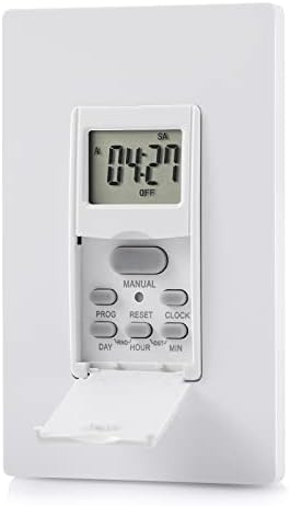 DEWENWILS Indoor in Wall Timer Switch for Light, 7 Day, 7 ON/Off Settings, DST RDM Mode, Programmable Digital Switch Timer for Lights, Fans, Motors, Neutral Wire Required, ETL Listed