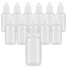 50 Pieces Empty Refillable Clear Plastic Dropper Bottles Squeezable Eye Liquid Sample Storage Container Vials with Plug and Screw Cap30ml/1oz