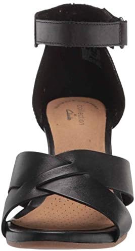 Clarks Women's Margee Gracie Wedge Sandal, Black Leather, 7.5 | Image 1