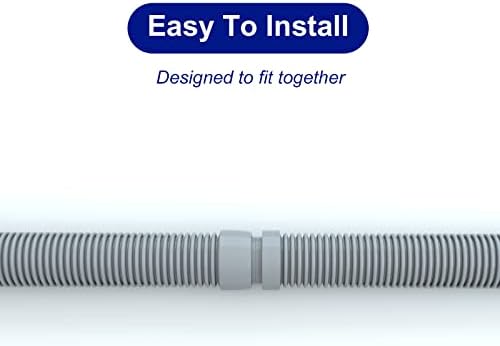 Poolvio Professional Swimming Pool Vacuum Cleaner Hose -1.5” 8 Piece Hoses for Pool Vacuum Extension/Replacement - Compatible with all Major Automatic Swimming Pool Cleaners