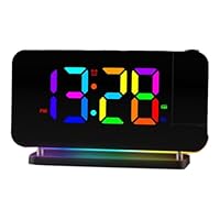 Roxvue Reloj Despertador con Proyección FM-Radio con Luz RGB, Pantalla LED, Reloj Despertador de Escritorio, Brillo Adjustable, Color