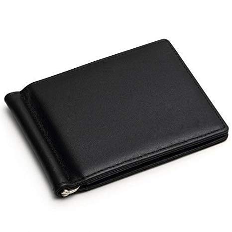 Image of USL Black Leather Men's Money Clip (15525)