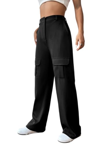 Image of Leriya Fashion Women's Loose High Rise Trouser | High-Waist Korean Pants | Formal Track Pant | Cargo Style Baggy Trendy