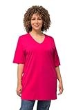 Passform Relaxed Ulla Popken, Damen, große Größen, Basic-V-Shirt