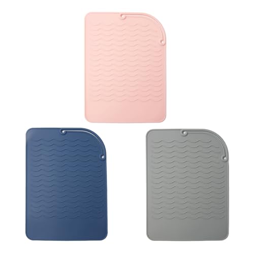 3Pcs Heat-Resistant Hair Tool Mat Non-Slip Surface Protector for Curling & Flat Irons Easy to Clean miniatura 1