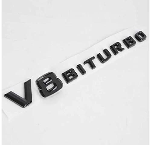 V8 Biturbo Lettering 3D Emblem Logo G63 S63 SL63 CL63 C63 CLS63 AMG (Black)
