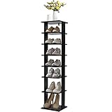 Lipo 7 Tiers Shoe Organizer for Entryway, Vertical Shoe Rack, Narrow Modern Wooden Shoes Storage...
