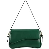 Shoulder Bag for Women Y2K Trendy Purse Vegan Leather Hobo Handbags Clutch Saddle Bag with 2 Removable Strap (Green)