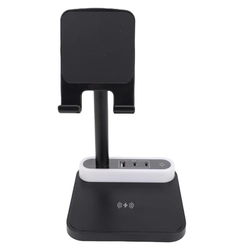 Cargador inalámbrico rápido 15W blanco, base de carga con luz nocturna y USB