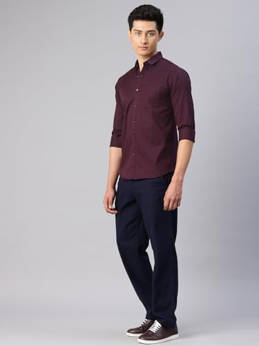 Image of Majestic Man Men's Cotton Slim Fit Solid Casual Shirt